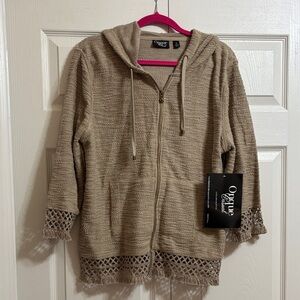 Onque Casuals Taupe Knit Sweater Cardigan